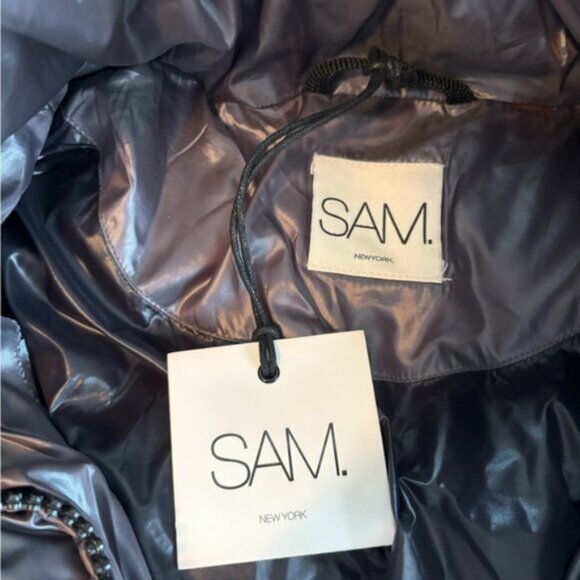 SAM. SOHO Quilted Puffer Gray Coat Jacket size L - Picture 8 of 12